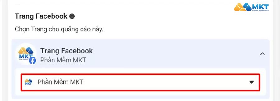 Chọn Fanpage để chạy quảng cáo tin nhắn Facebook
