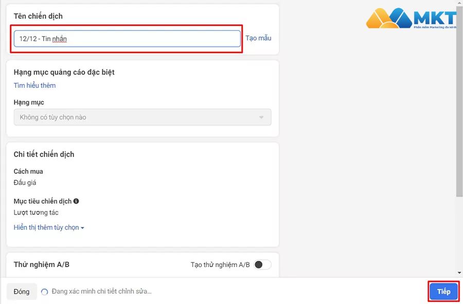 Đặt tên cho chiến dịch quảng cáo