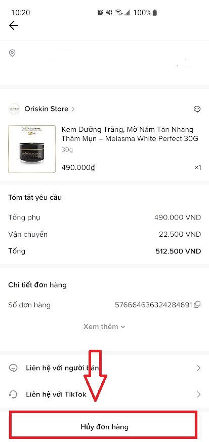 Hướng dẫn cách hủy đơn hàng trên Tiktok 4