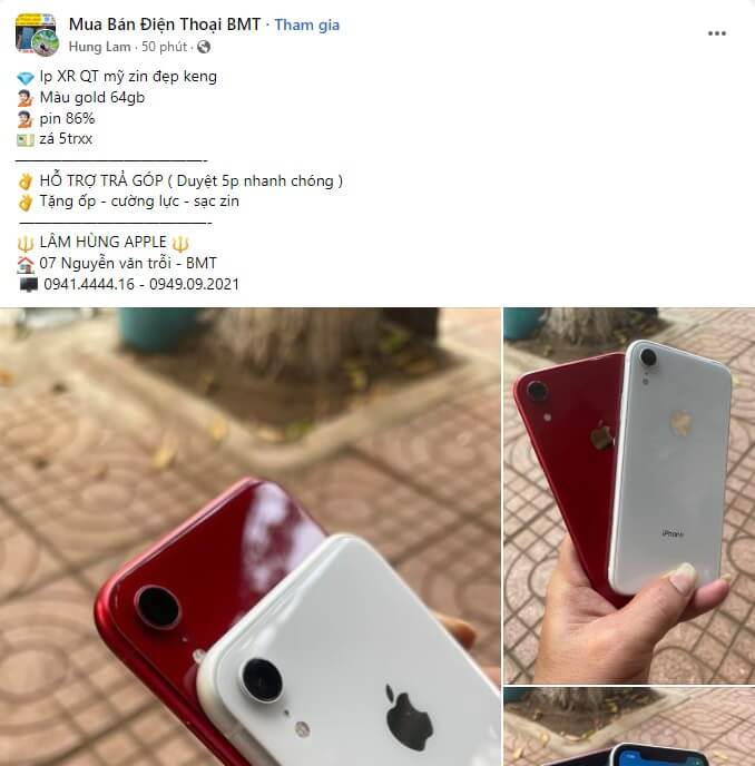 mẫu content điện thoại