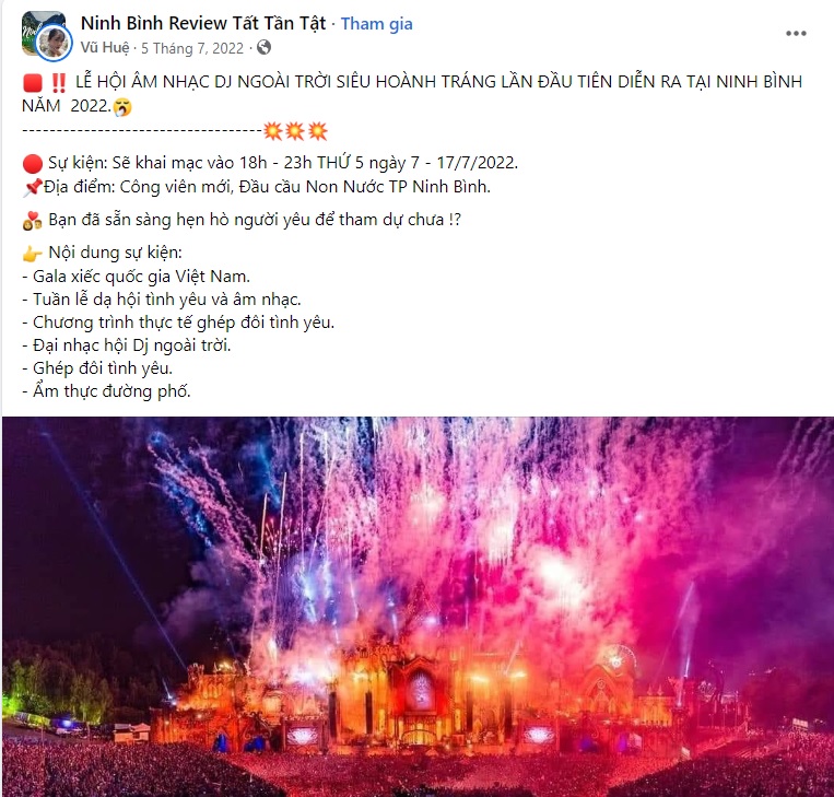 Mẫu content sự kiện âm nhạc 1