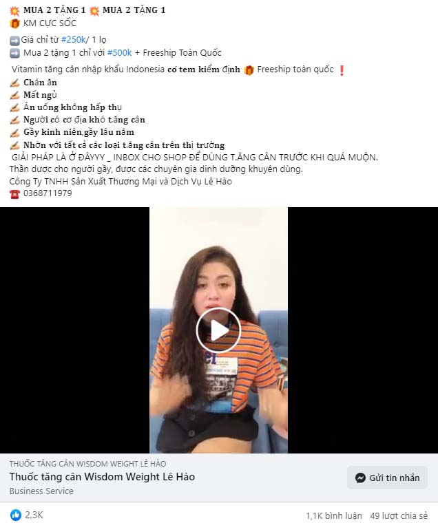Mẫu content đông y tăng cân hay