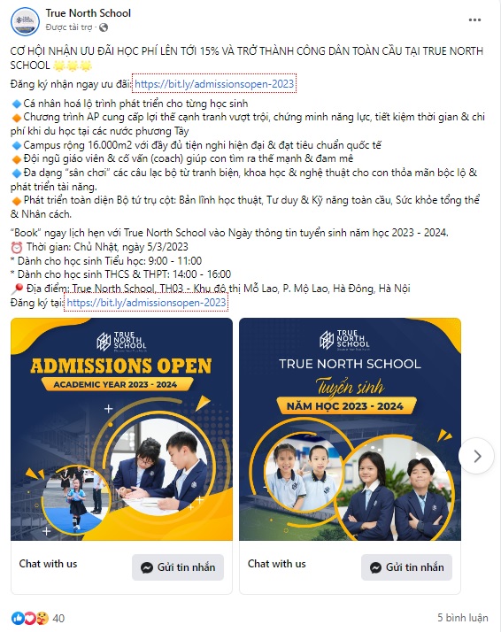 Mẫu content tuyển sinh đại học mẫu 1