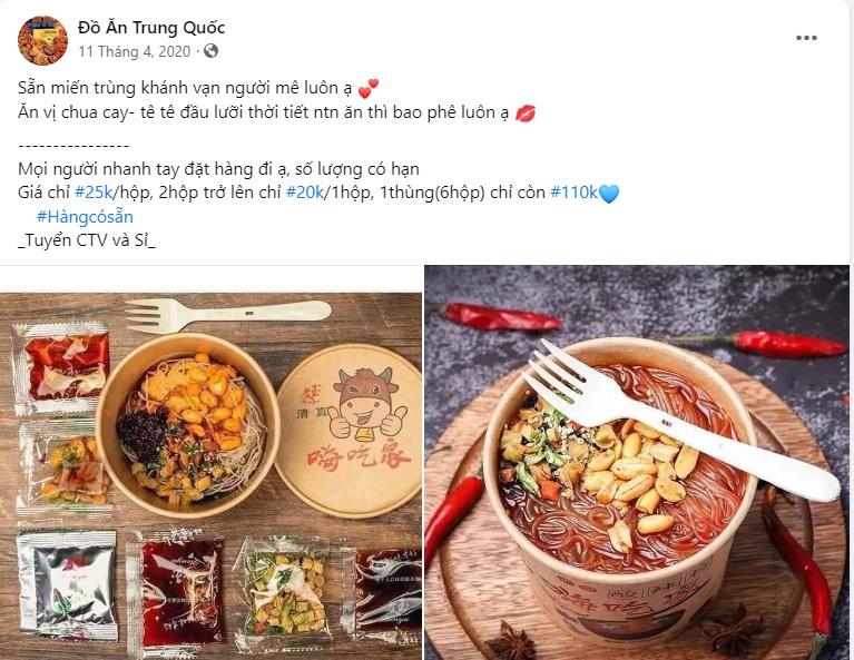 Mẫu stt content đồ ăn Trung Quốc