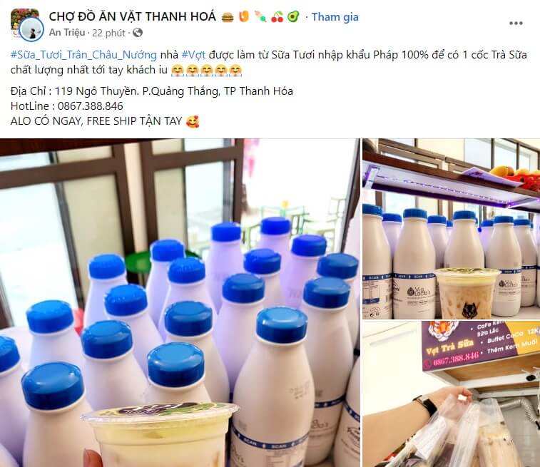 Mẫu quảng cáo trà sữa số 1 