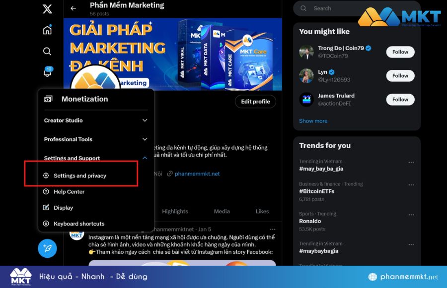 Cách đổi Twitter handle trên máy tính