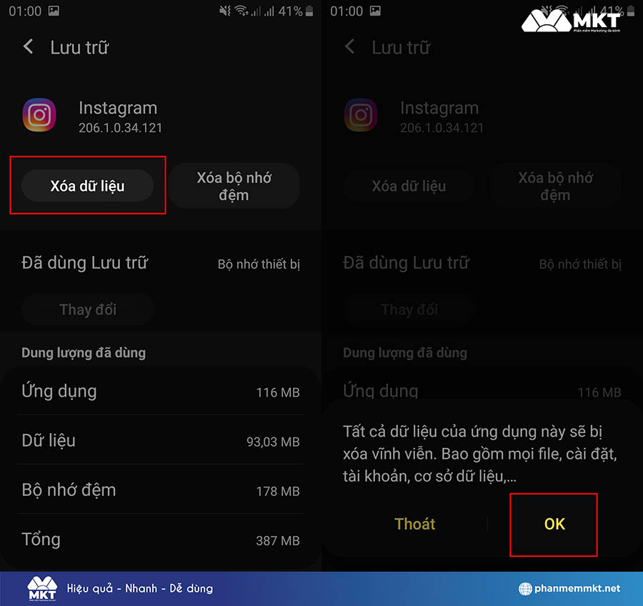 Xóa dữ liệu