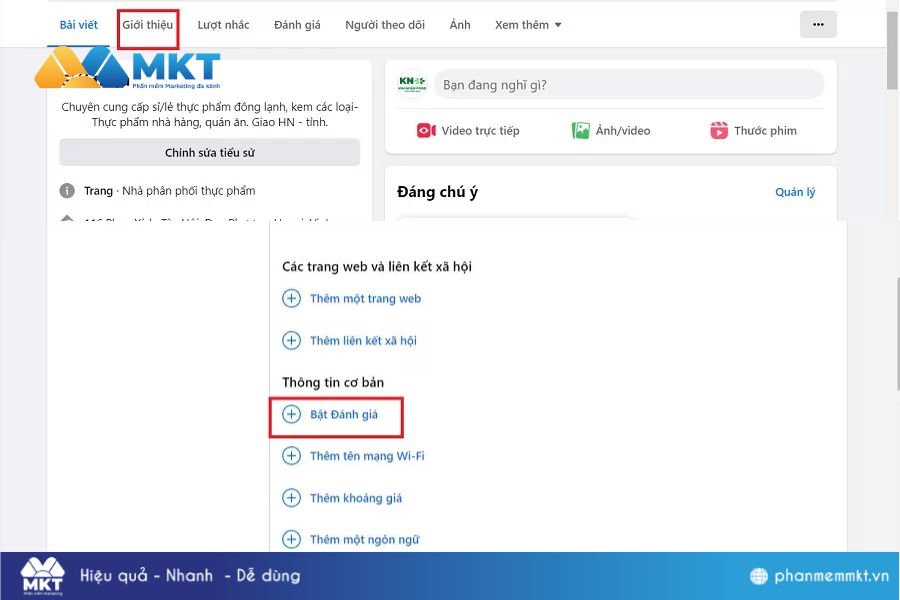 Cách hiển thị đánh giá trên Fanpage