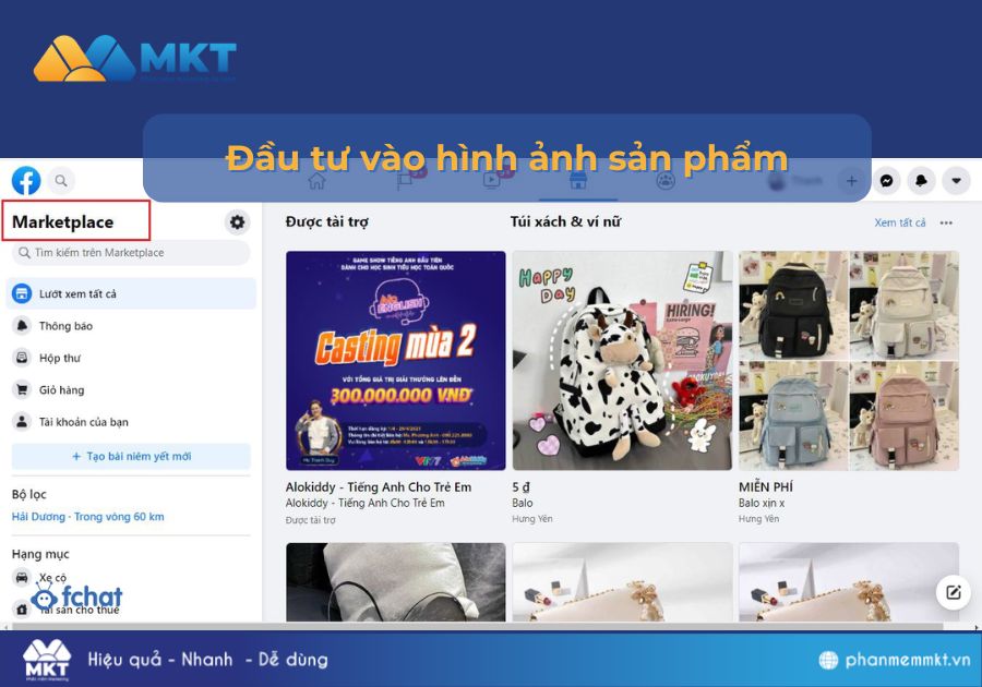 Đầu tư hình ảnh sản phẩm Cách bán hàng trên Facebook Marketplace: Đầu tư hình ảnh sản phẩm